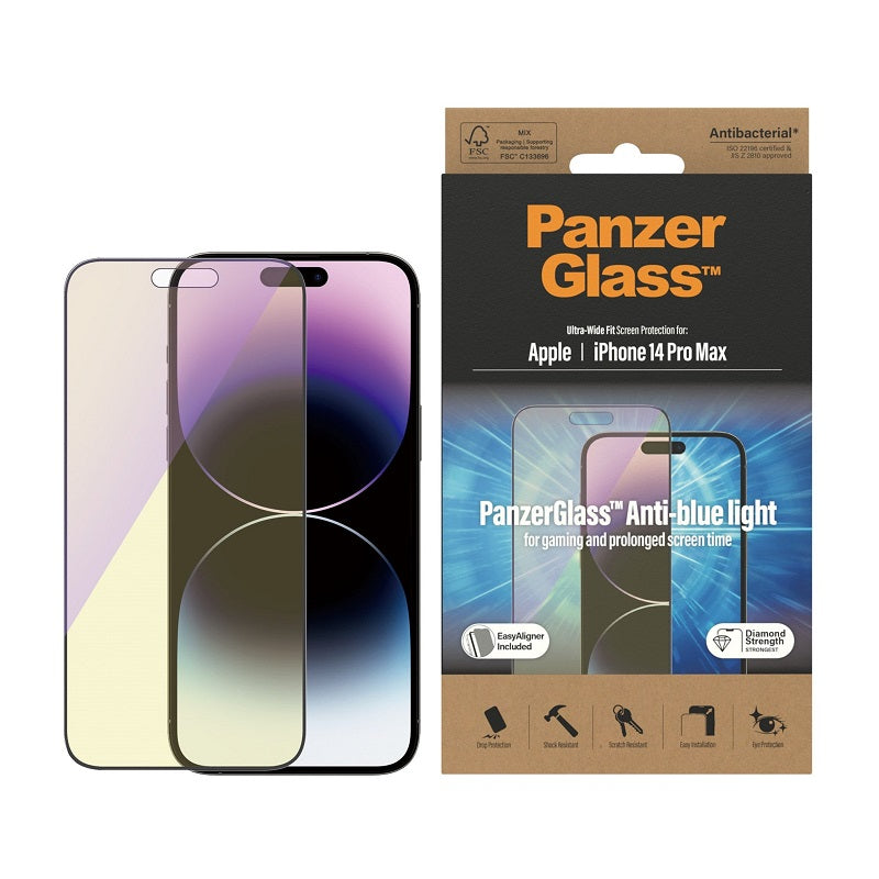 PanzerGlass UltraWide Fit AntiBluelight Screen Protector For iPhone 14 Pro Max