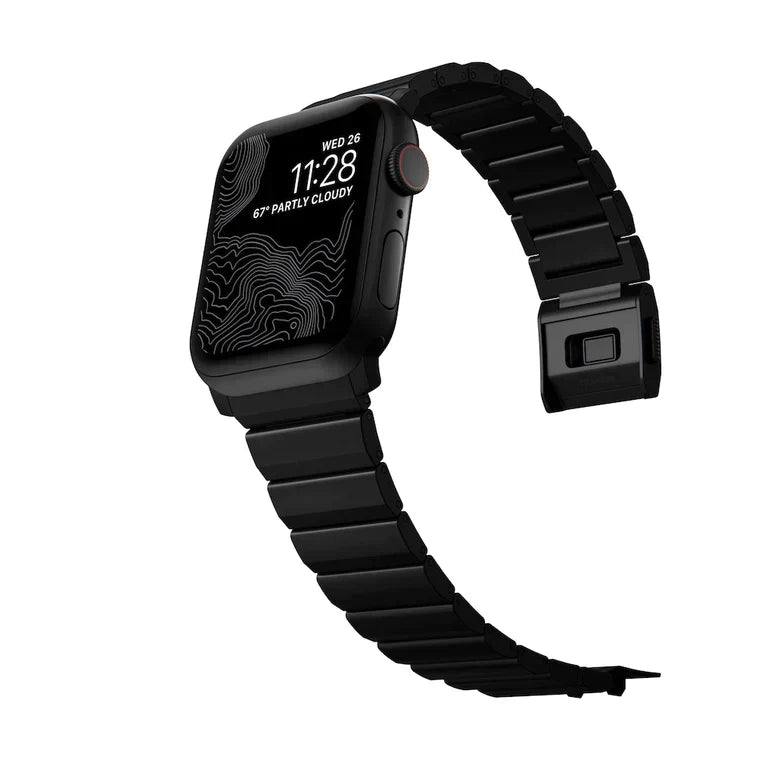Nomad Titanium Apple Metal Watch Band 38 - 42m - Black hardware