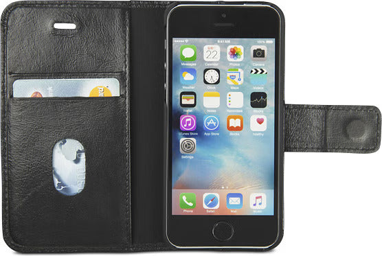 Dbramante1928 Copenhagen Plus Leather Folio Case iPhone SE 1st gen / 5s / 5 Black
