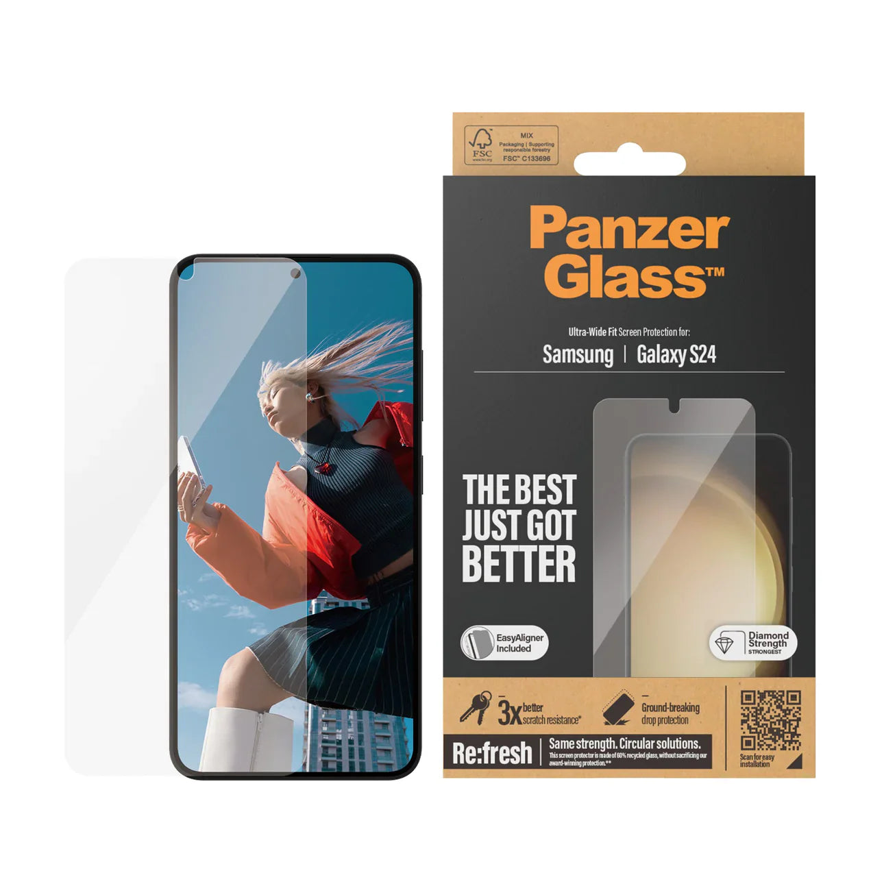 PanzerGlass Ultra Wide Screen Protector S24 Standard 6.2 inch - Clear - Mac Addict