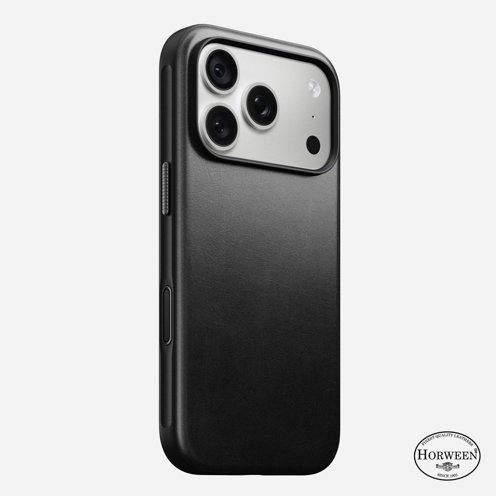Modern Horween Leather Case for iPhone 18 Pro 6.3 in Black Horween - Nomad