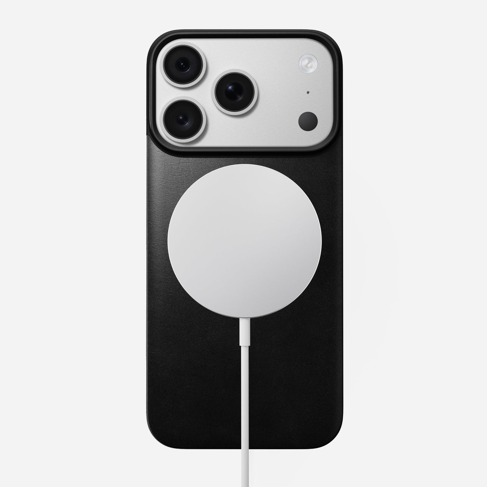 Magnetic Leather Back Case for iPhone 18 Pro 6.3 in Black Horween - Nomad