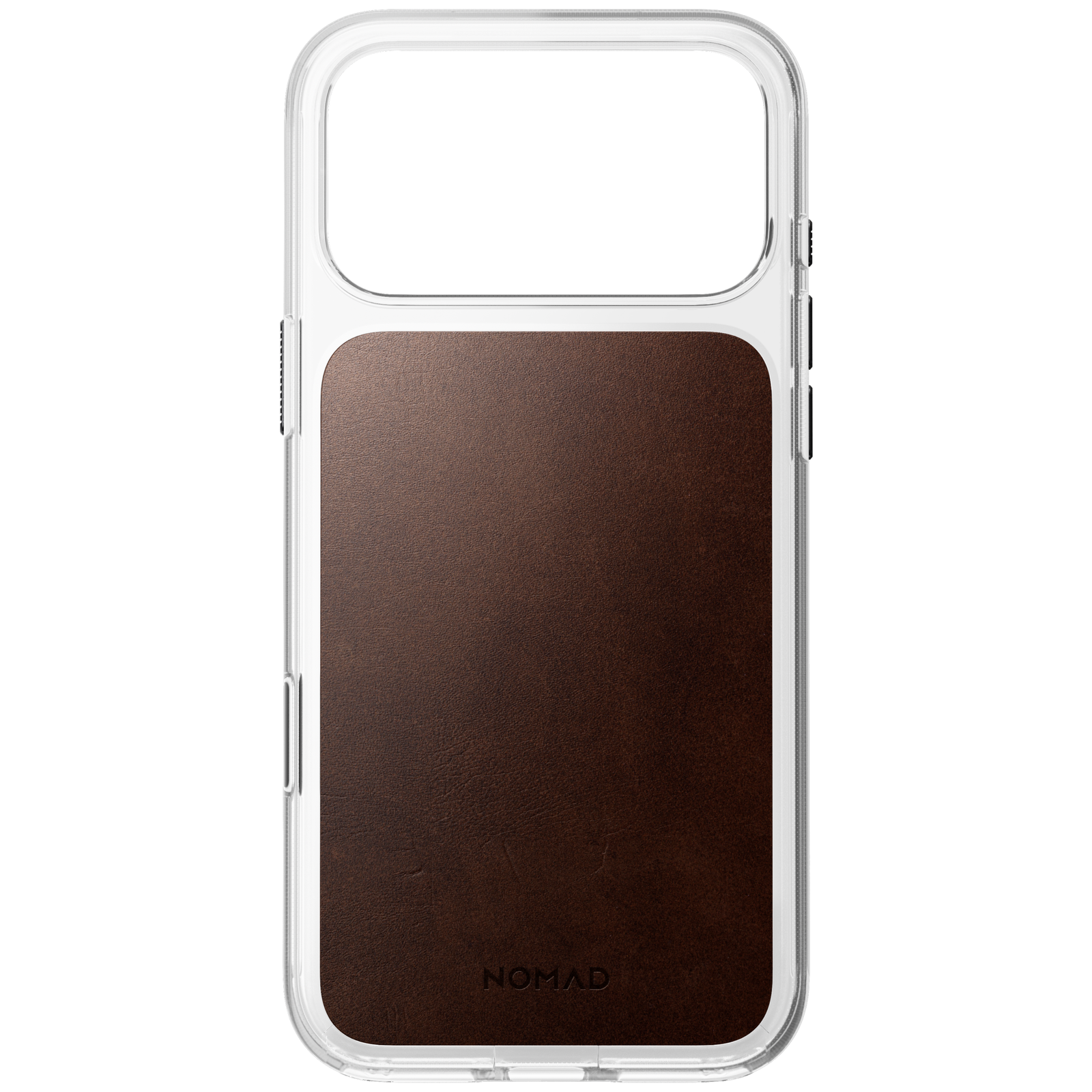 Clear + Leather Case for iPhone 18 Pro Max 6.9 in Rustic Brown Horween - Nomad