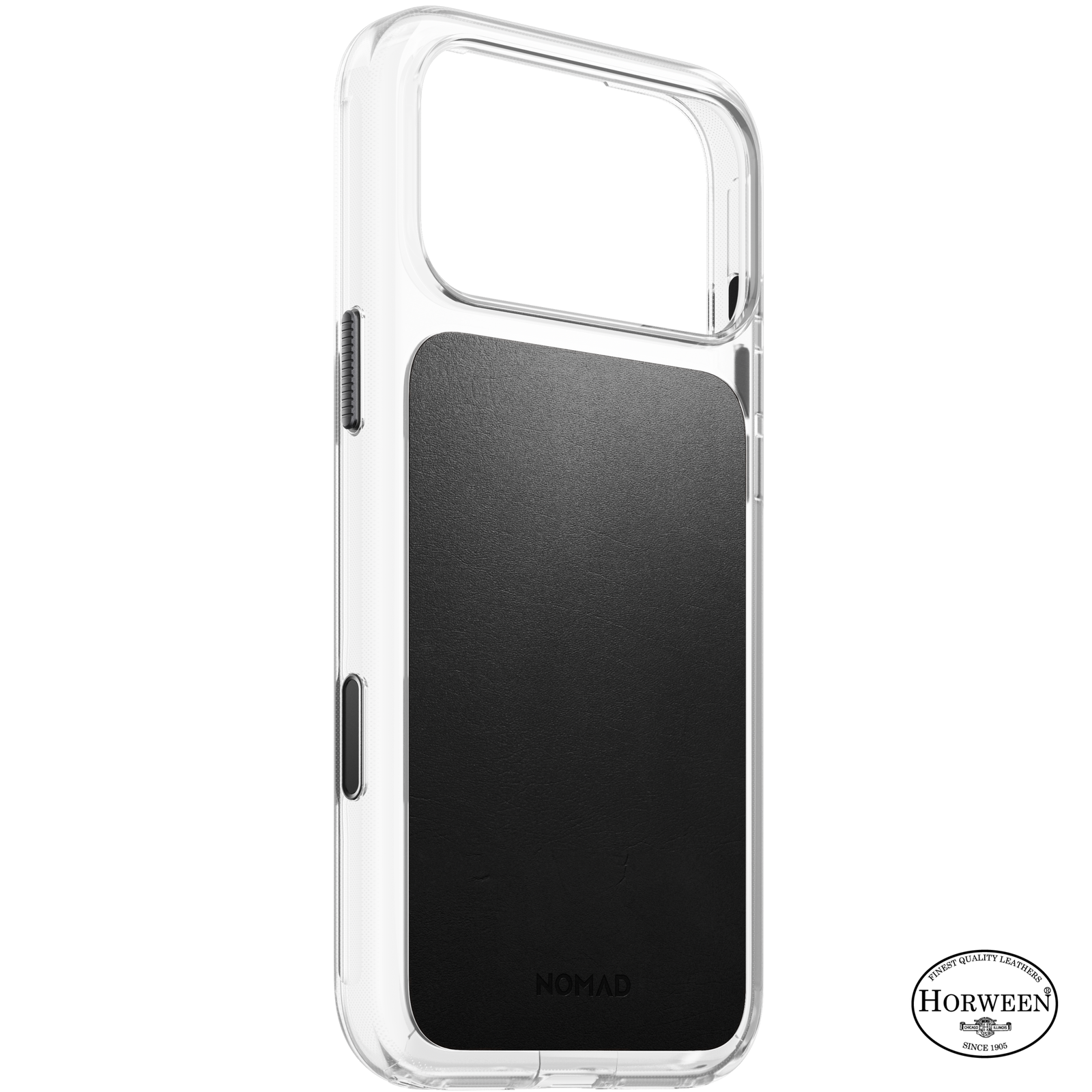 Clear + Leather Case for iPhone 18 Pro Max 6.9 in Black Horween - Nomad