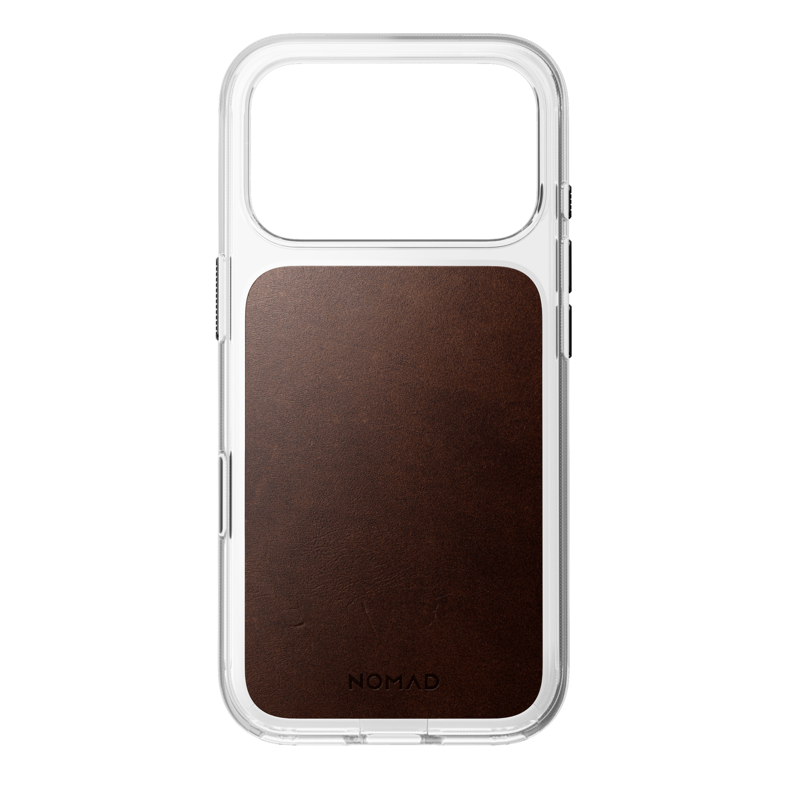 Clear + Leather Case for iPhone 18 Pro 6.3 in Rustic Brown Horween - Nomad