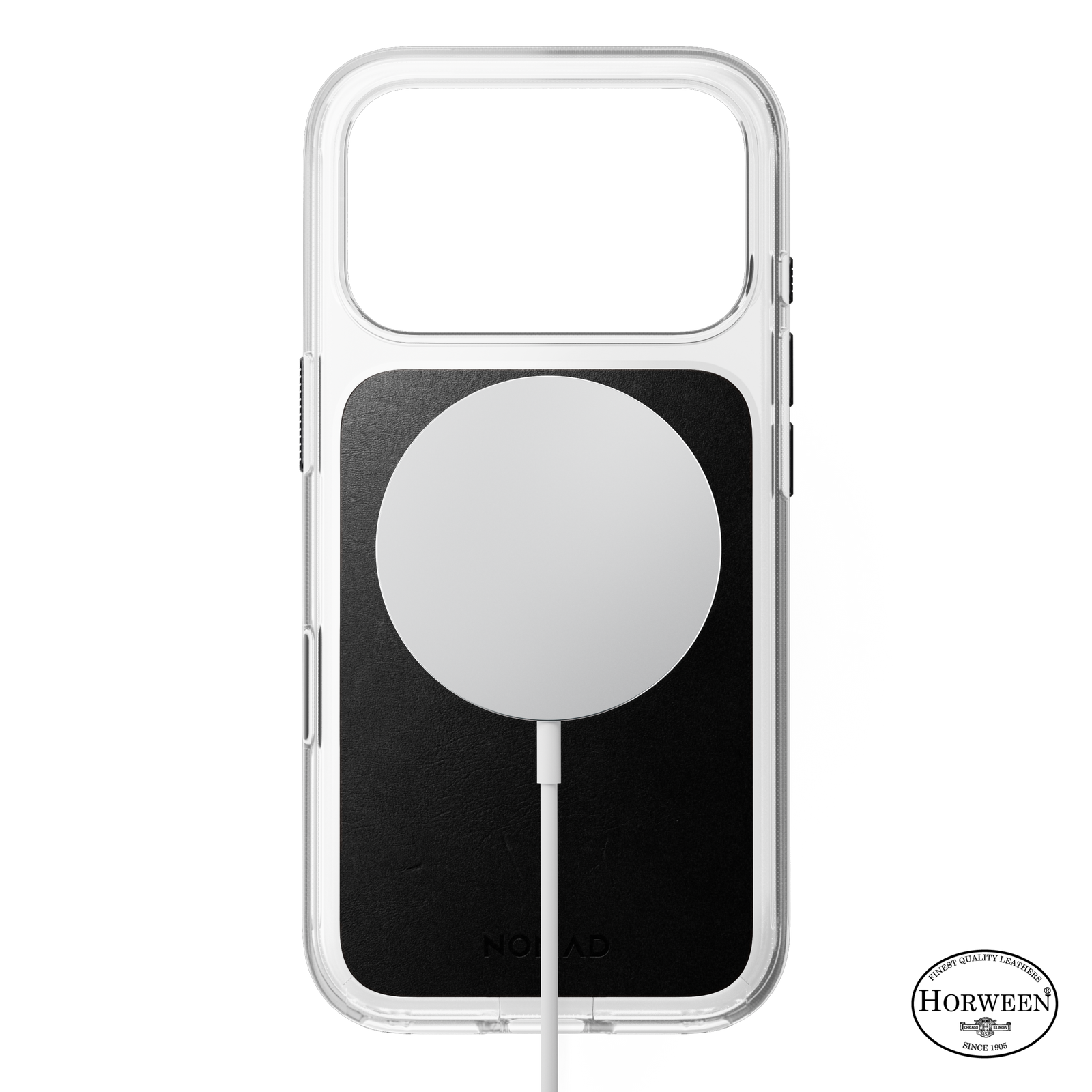 Clear + Leather Case for iPhone 18 Pro 6.3 in Black Horween - Nomad