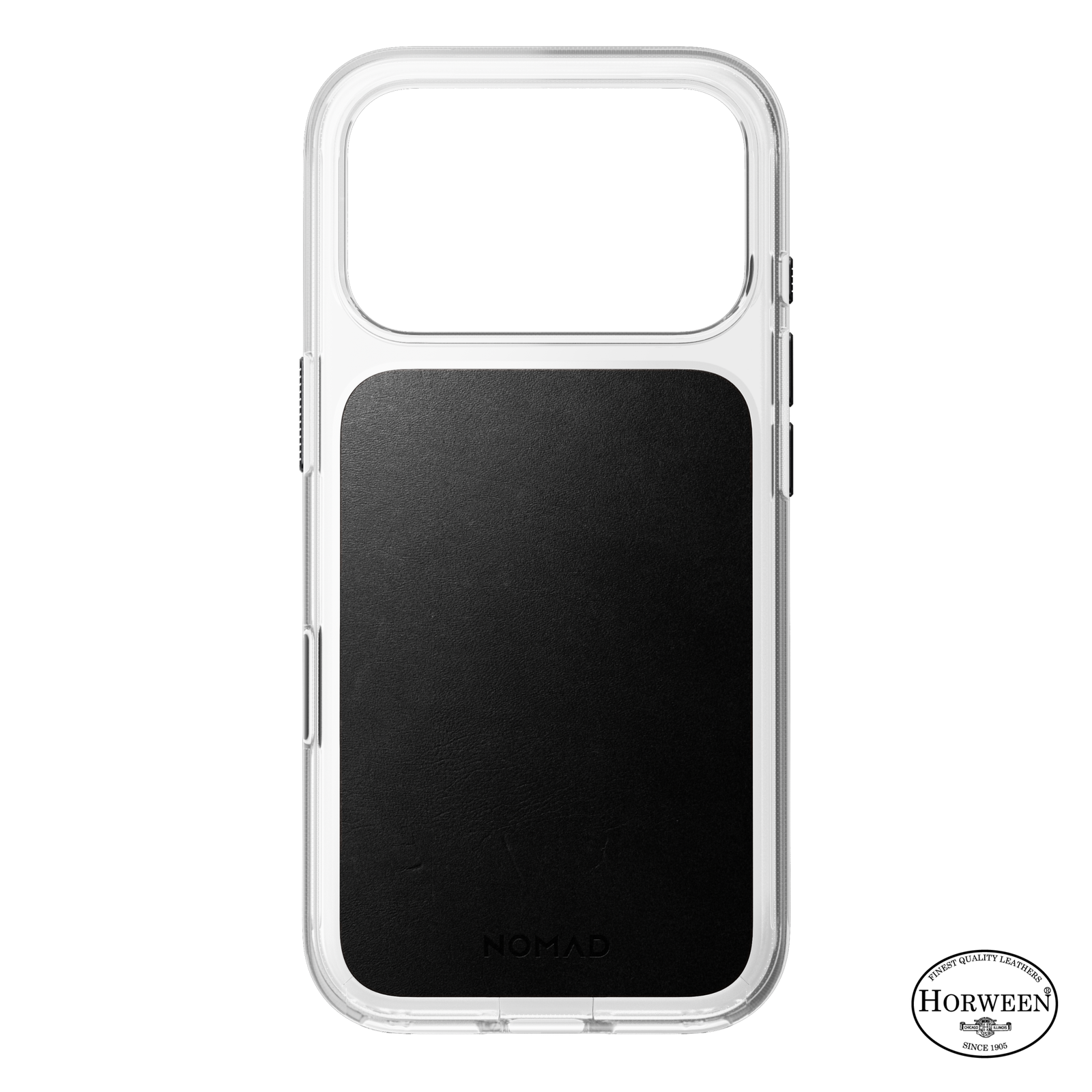 Clear + Leather Case for iPhone 18 Pro 6.3 in Black Horween - Nomad