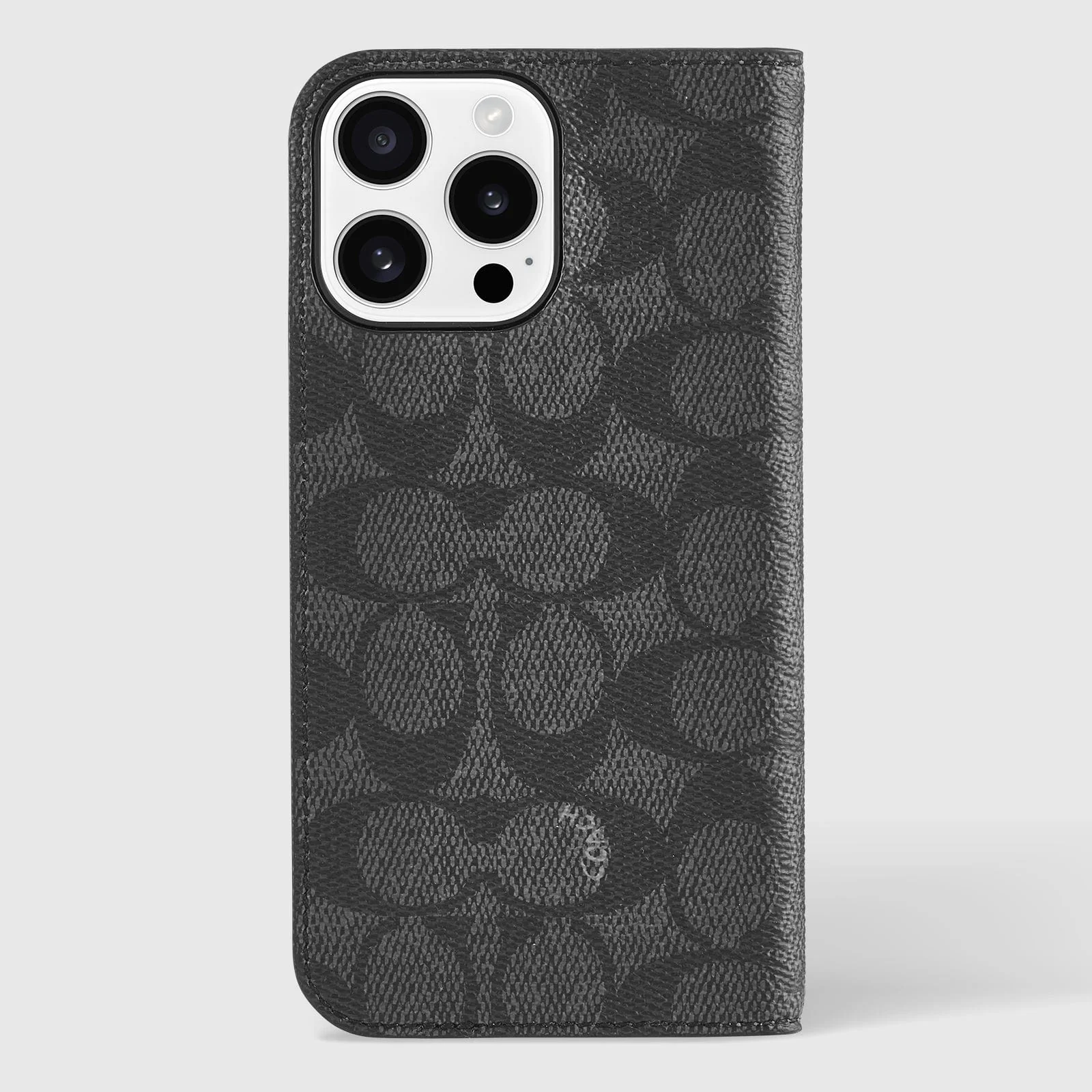 Coach Folio Case Signature for iPhone 16 Pro Max - Charcoal