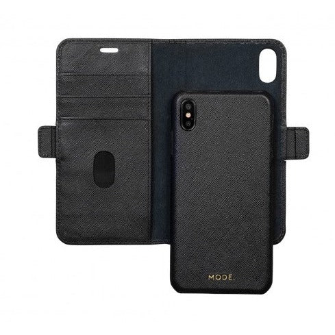 Dbramante1928 New York Leather Folio Case iPhone XS Max -Night Black