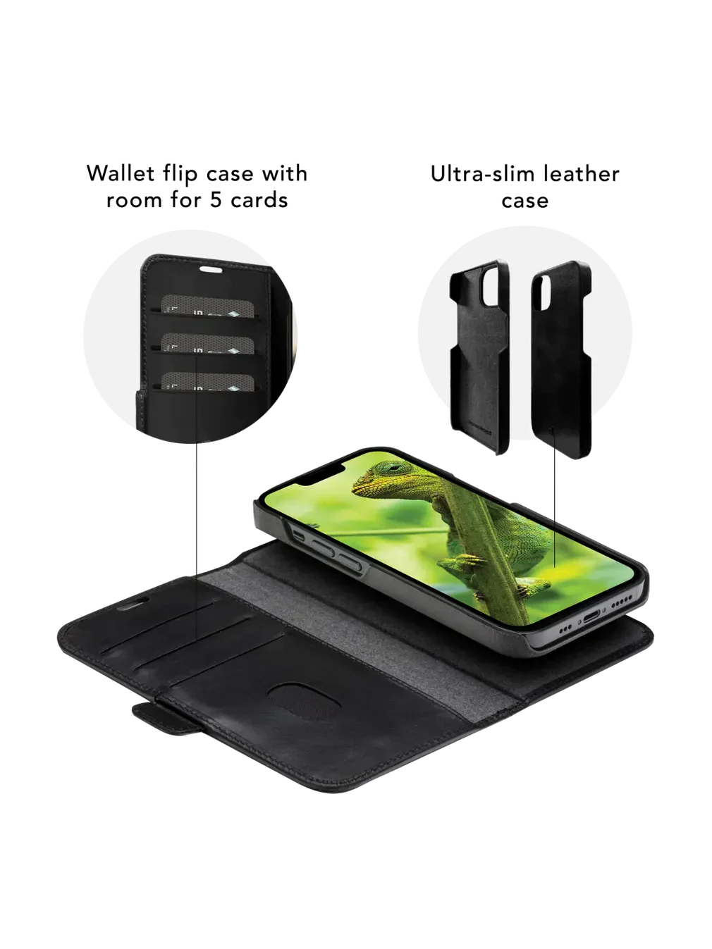 Dbramante1928 Lynge Leather Folio Case iPhone 12 / 12 Pro - Black