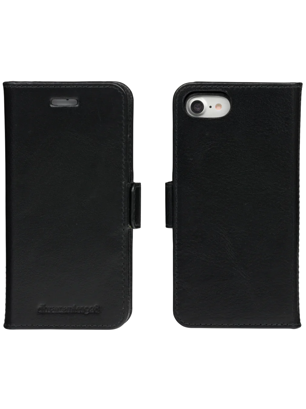 Dbramante1928 Lynge Leather Folio Case iPhone SE 3rd / 2nd / 8 / 7 Black - BONUS Screen Protector
