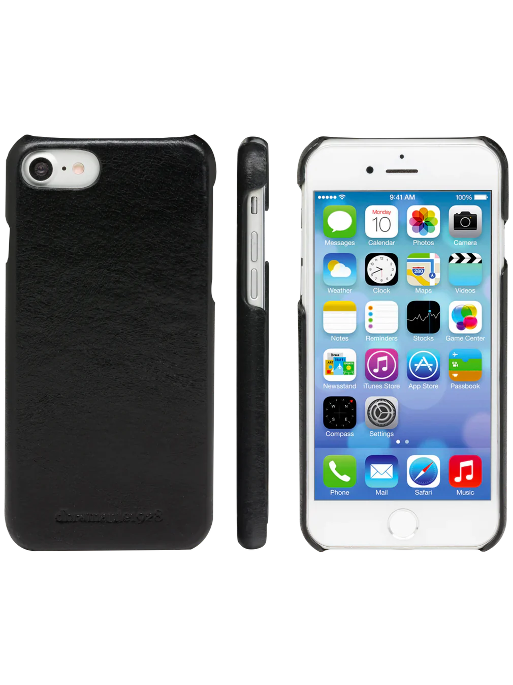 Dbramante1928 Lynge Leather Folio Case iPhone SE 3rd / 2nd / 8 / 7 Black - BONUS Screen Protector