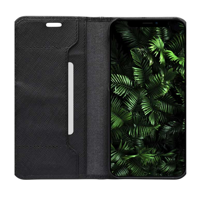 Dbramante1928 Milano Saffiano Leather Folio Case iPhone 12 / 12 Pro - Night Black