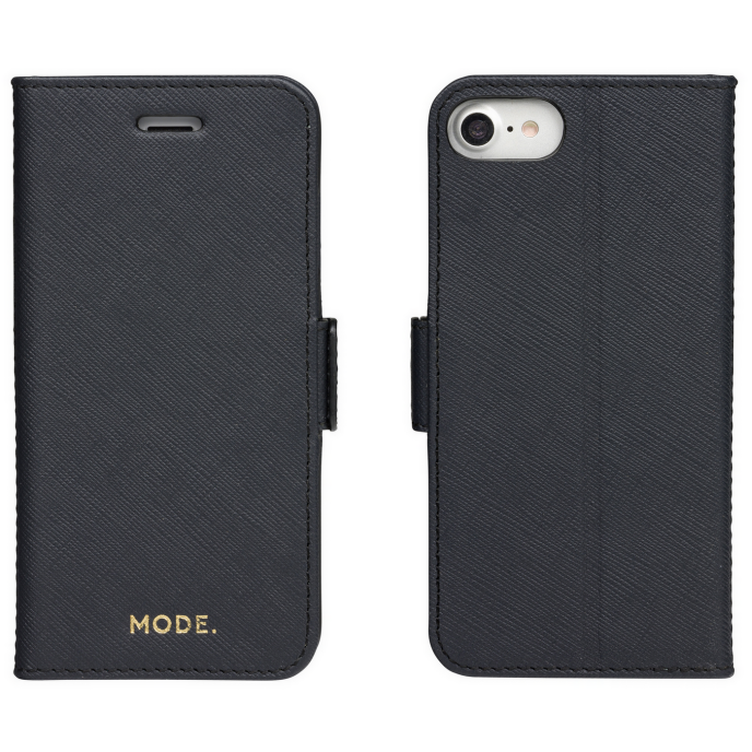 Dbramante1928 Milano Saffiano Leather Folio Case iPhone SE 3rd / 2nd / 8 / 7 - Night Black