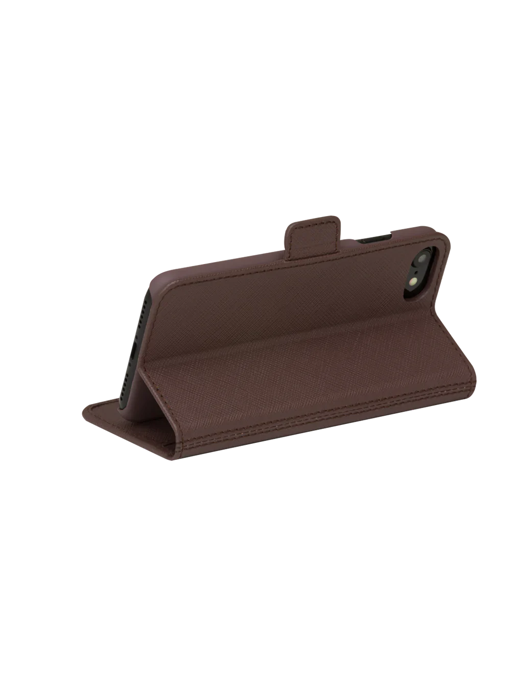 Dbramante1928 Milano Saffiano Leather Folio Case iPhone SE 3rd / 2nd / 8 / 7 - Dark Chocolate