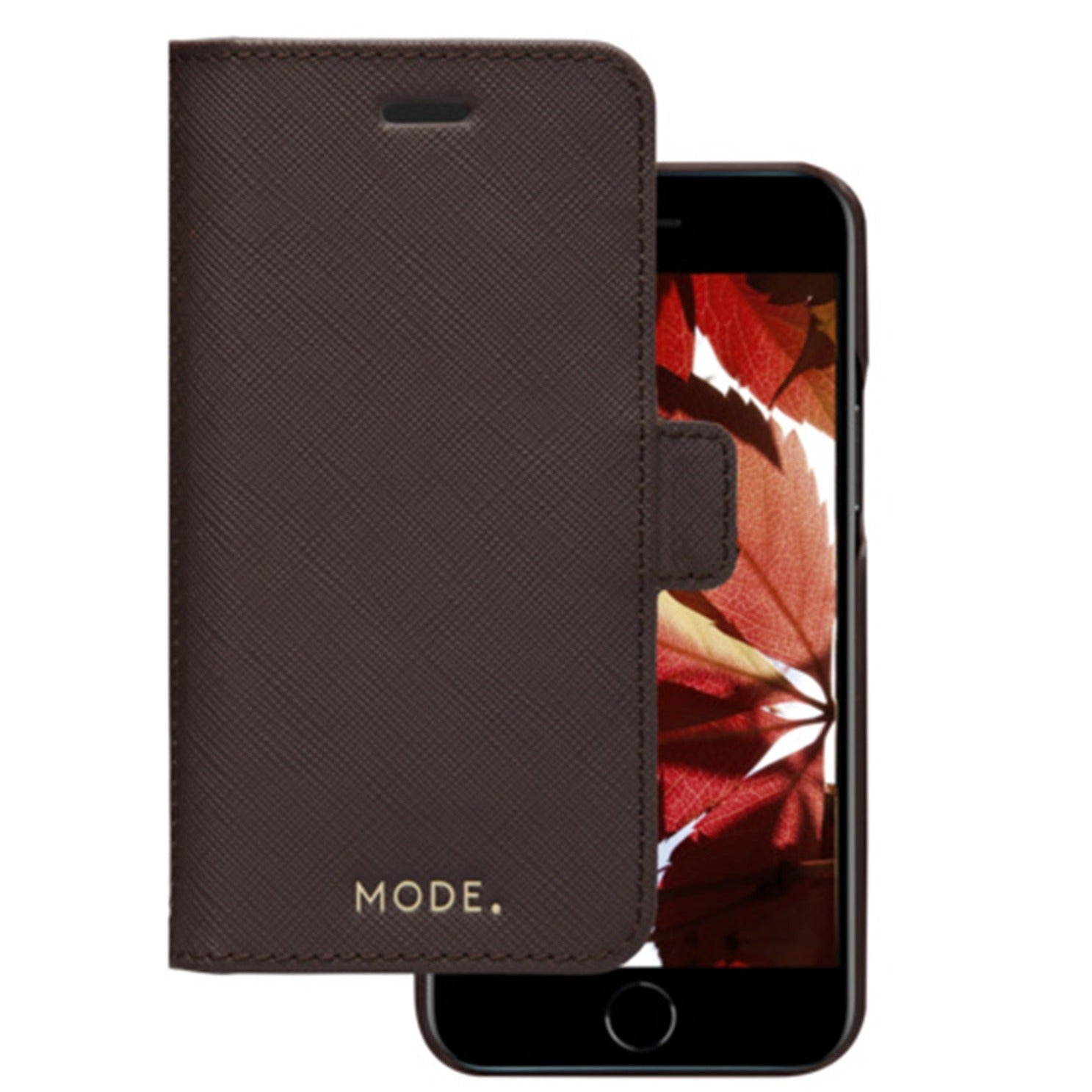 Dbramante1928 New York Leather Folio Case iPhone SE 3rd / 2nd / 8 / 7 Dark Chocolate - BONUS Screen Protector