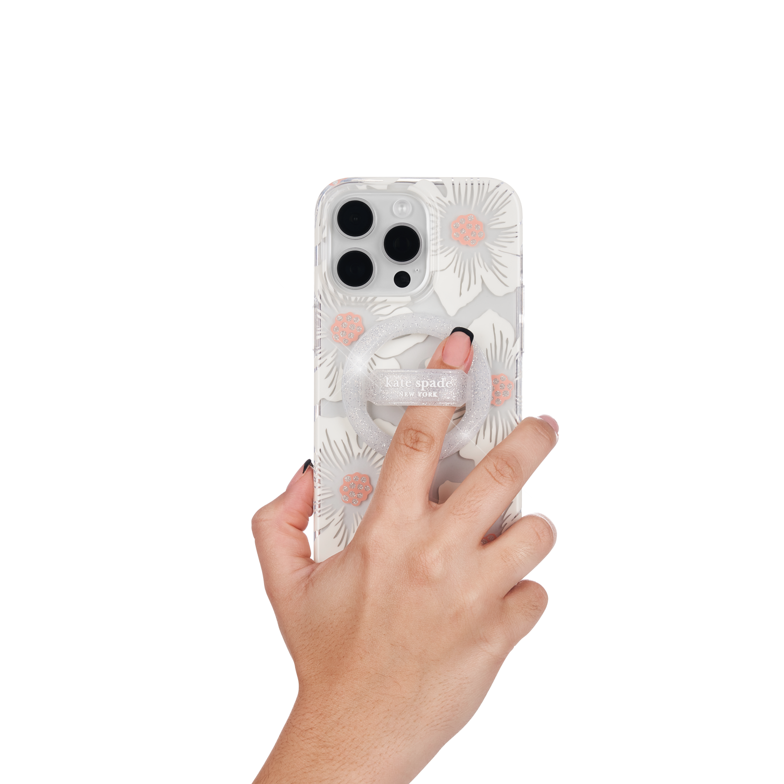 Kate Spade Magnetic Loop Grip For MagSafe - Sparkle Silver