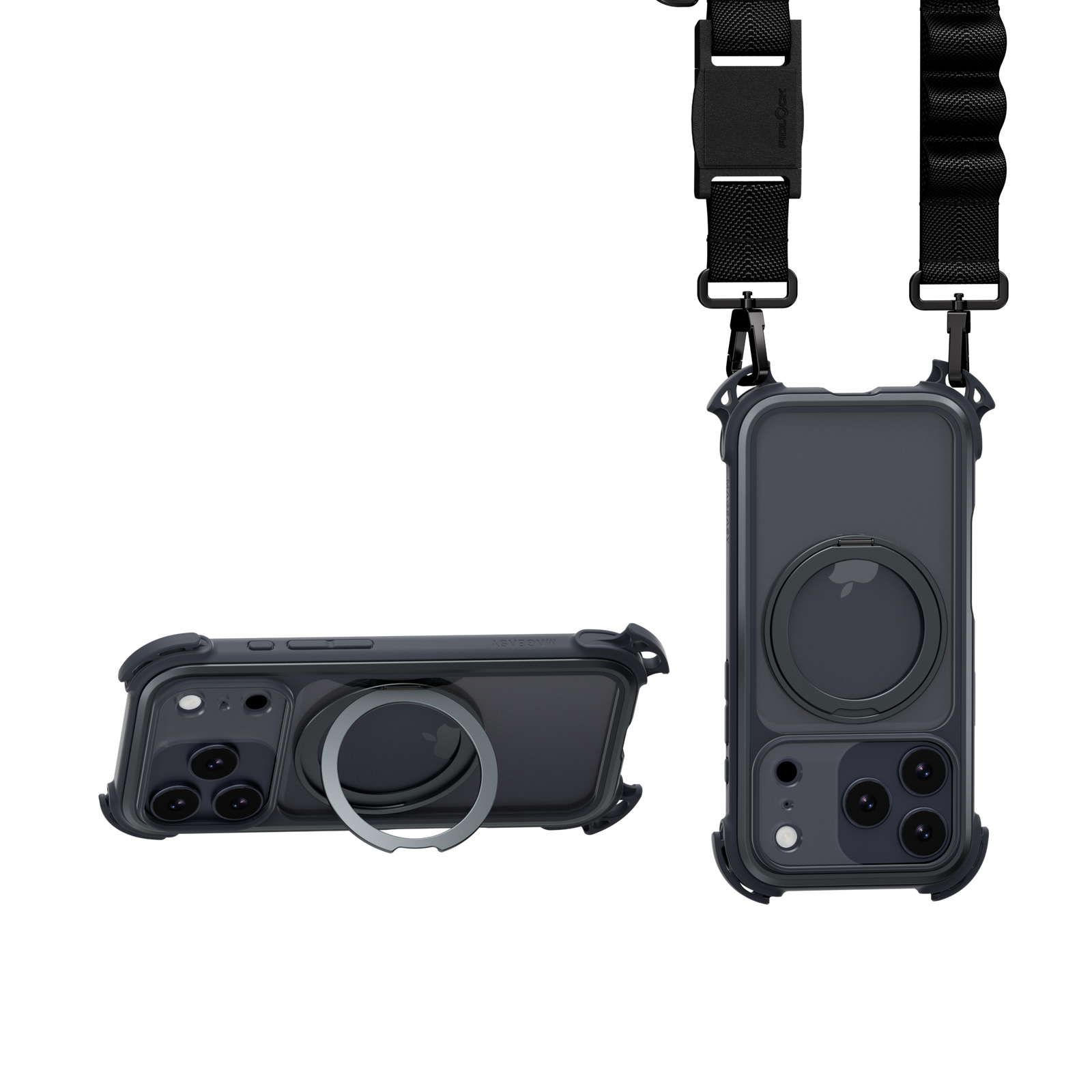 Mageasy Odyssey Ultra M 360 Tough Case & Stand & Lanyard for iPhone 17 Pro - Midnight Black - Mac Addict