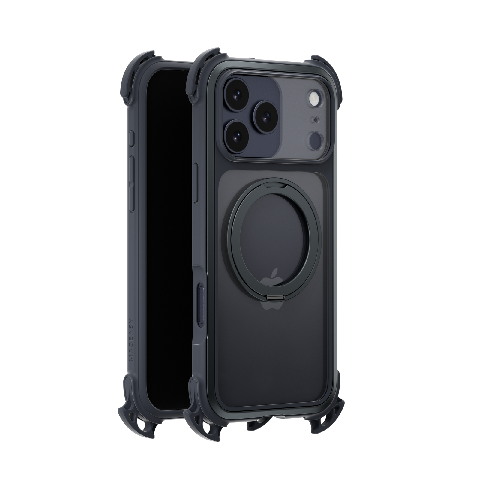 Mageasy Odyssey Ultra M 360 Tough Case & Stand & Lanyard for iPhone 17 Pro Max -Midnight Black - Mac Addict