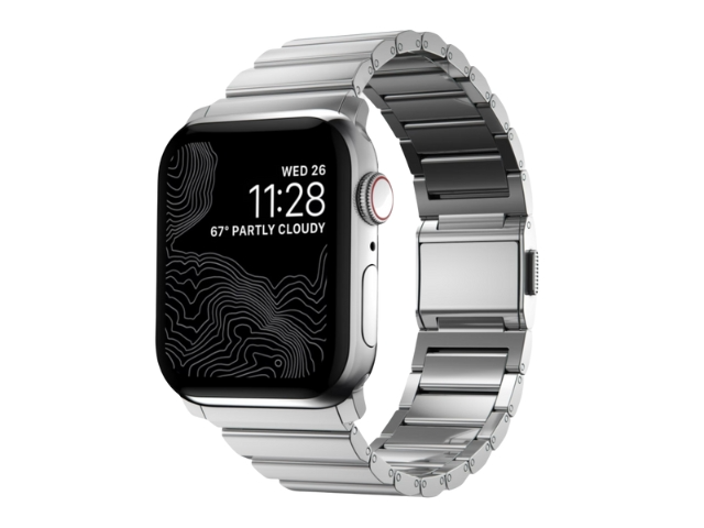 NOMAD Titanium Band For Apple Watch 38-42mm - Silver Hardware