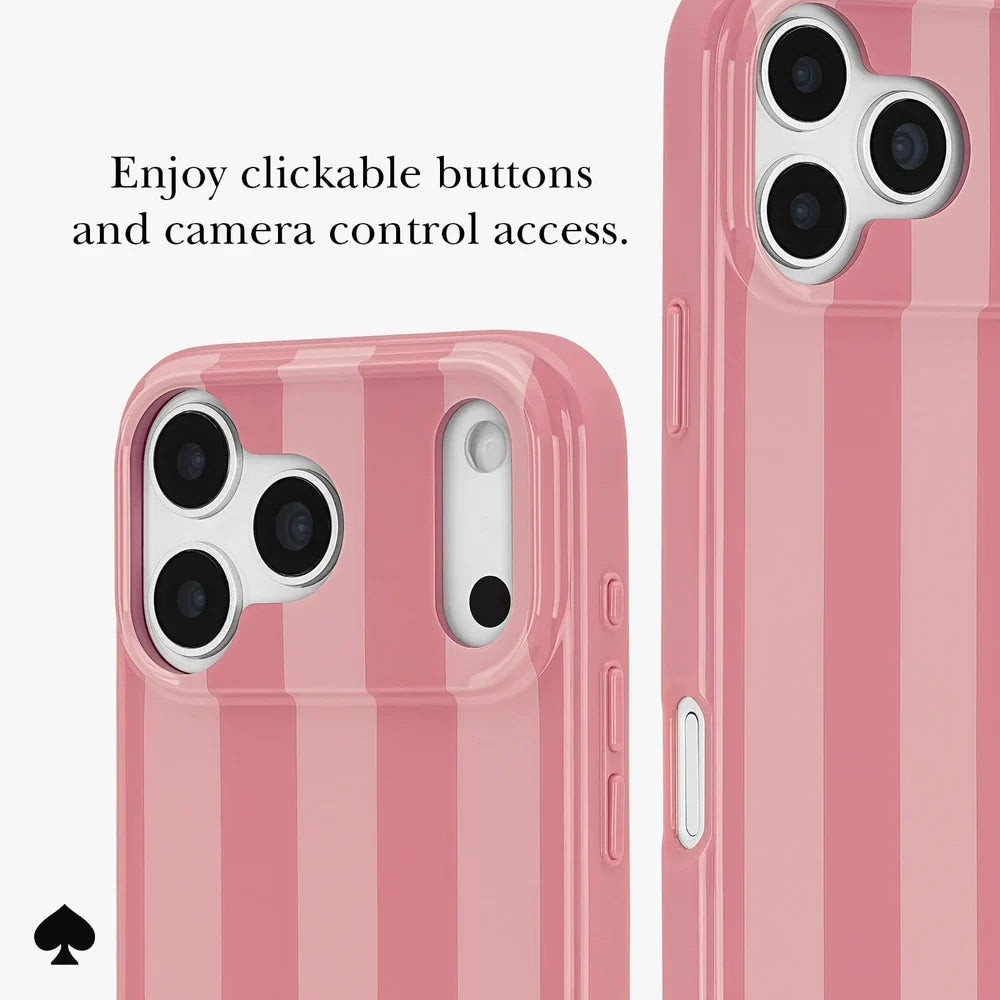 Bold Strip Rose Coral MagSafe Case for iPhone 18 Pro / 17 Pro 6.3 in Pink - Kate Spade