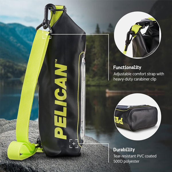 Pelican Marine Waterproof 2L Dry Bag - Black & Neon