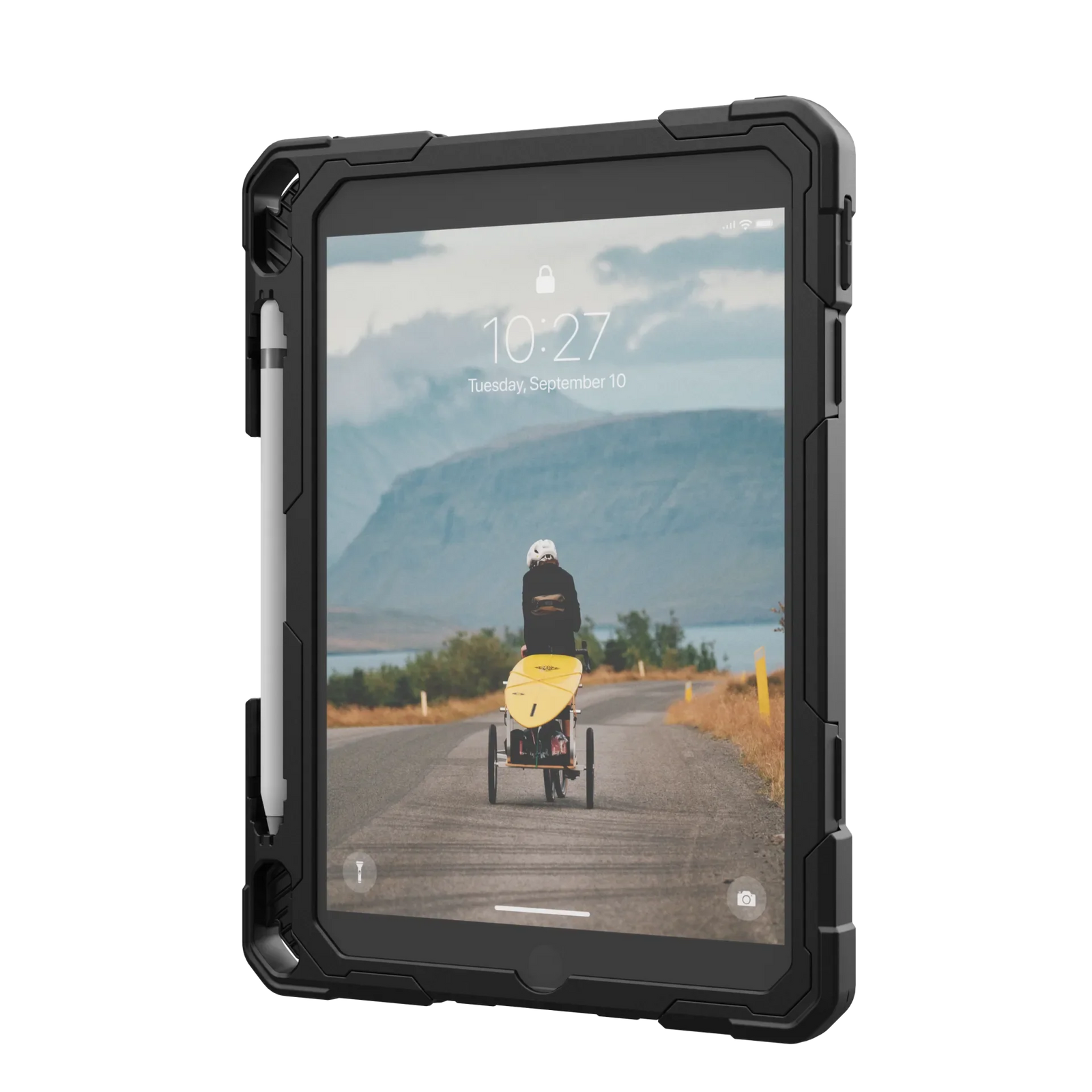 UAG Plasma Tough Case iPad 9 / 8 / 7 10.2 Kickstand & Handstrap - Black