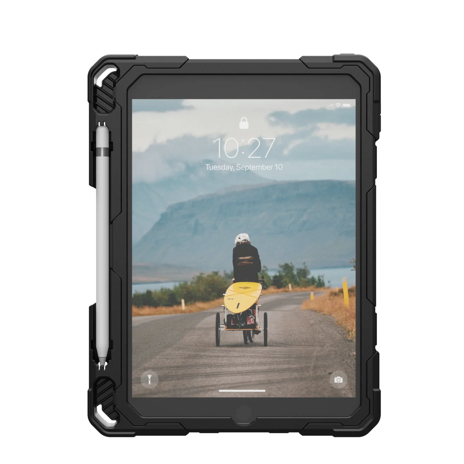 UAG Plasma Tough Case iPad 9 / 8 / 7 10.2 Kickstand & Handstrap - Black