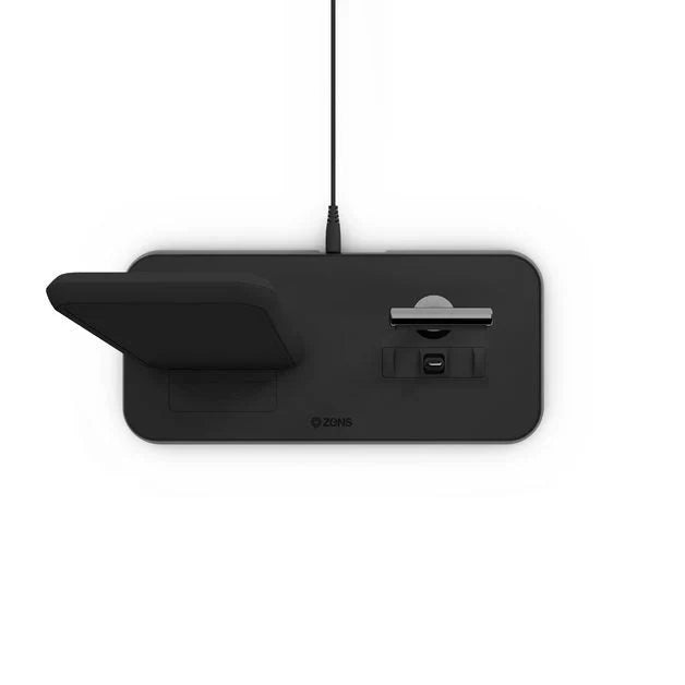 Zens Aluminium Dual Wireless Charging Dock for SmartPhone + Airpods - Black - Mac Addict