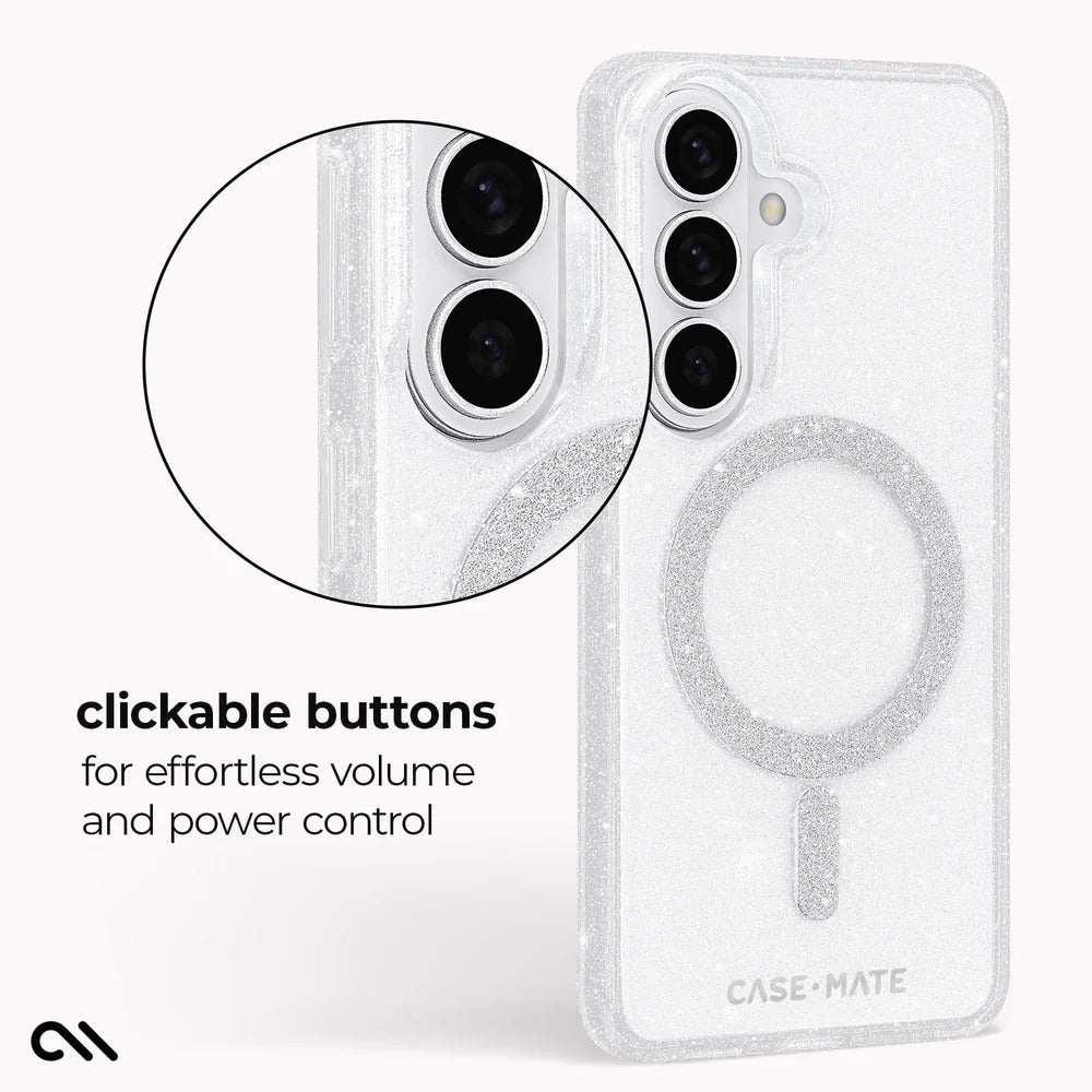 Case-Mate Sheer Twinkle Magnet Case Samsung S26 Standard - Clear