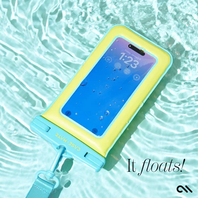 Case Mate Waterproof Floating Pouch for Phones up to 6.9" - Lime/Blue