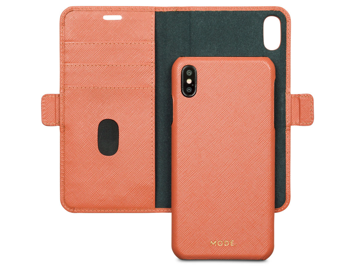 Dbramante1928 New York Leather Folio Case iPhone XS Max -Rusty Rose