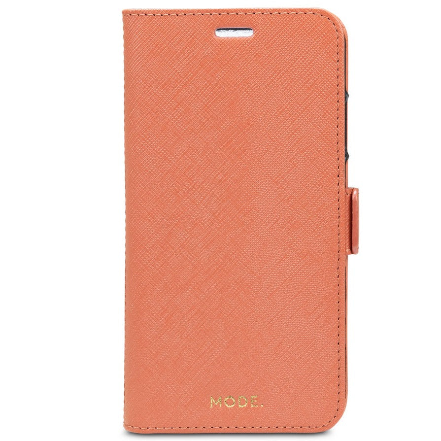 Dbramante1928 New York Leather Folio Case iPhone XS Max -Rusty Rose