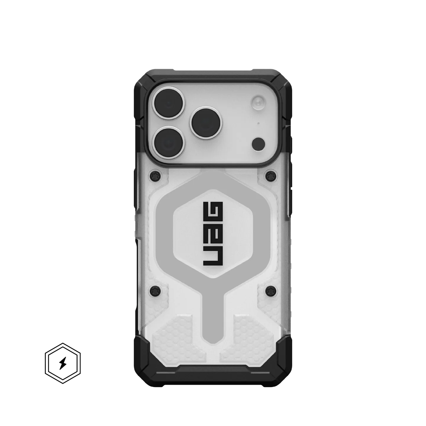 uag pathfinder case for iphone 17 pro max clear front view