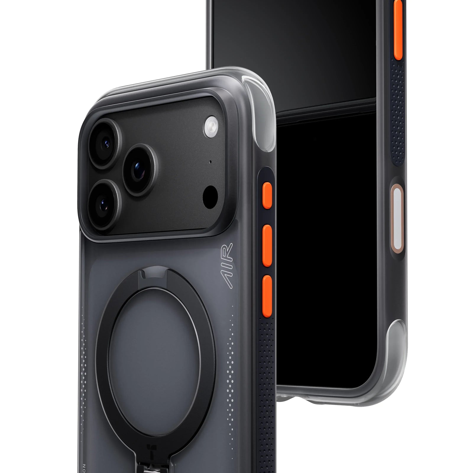 Ostand Q3 Spin Air MagSafe Case iPhone 18 Pro in Black/Smoke - Torras