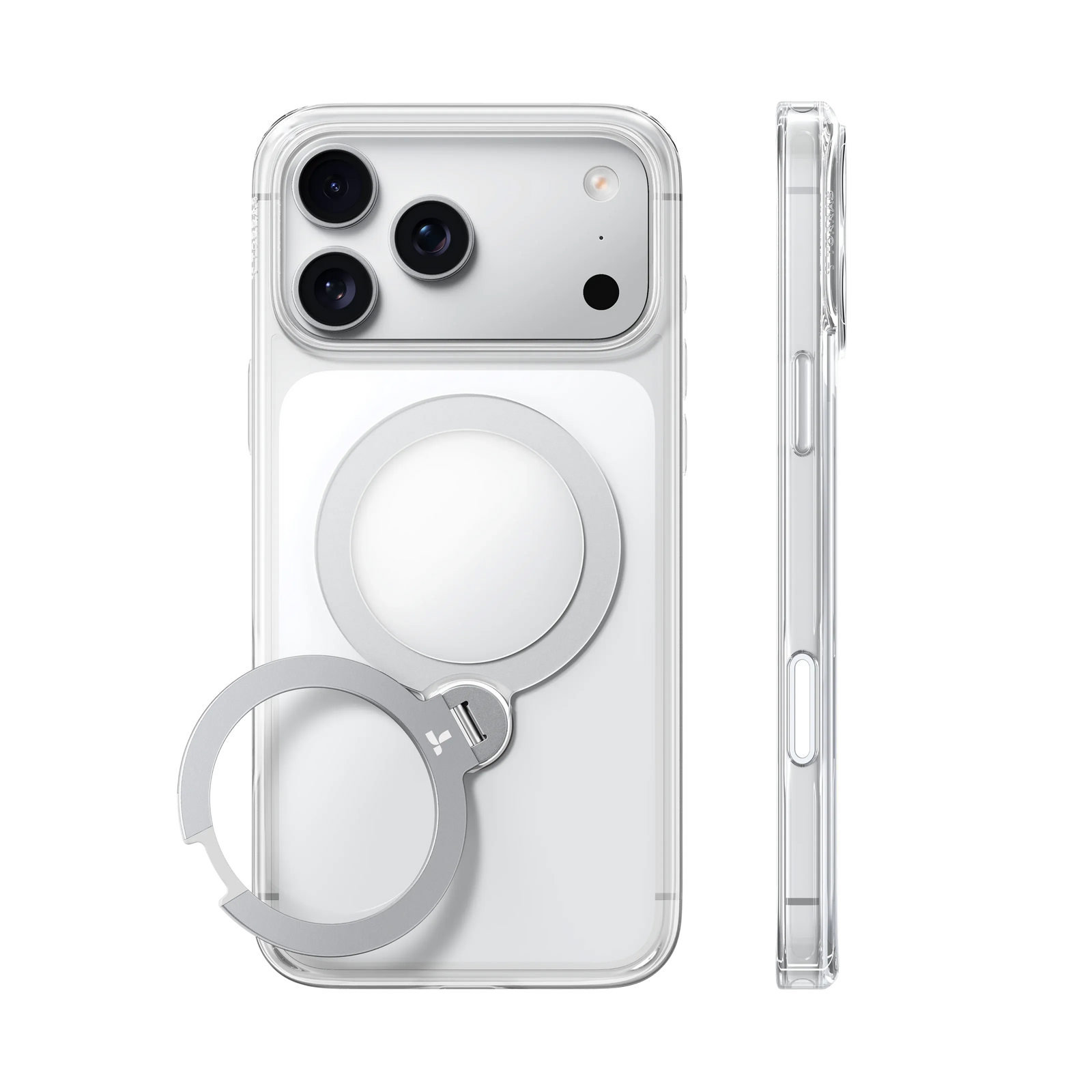 Ostand Q3 Spin MagSafe Case iPhone 18 Pro Max in Clear/Silver - Torras
