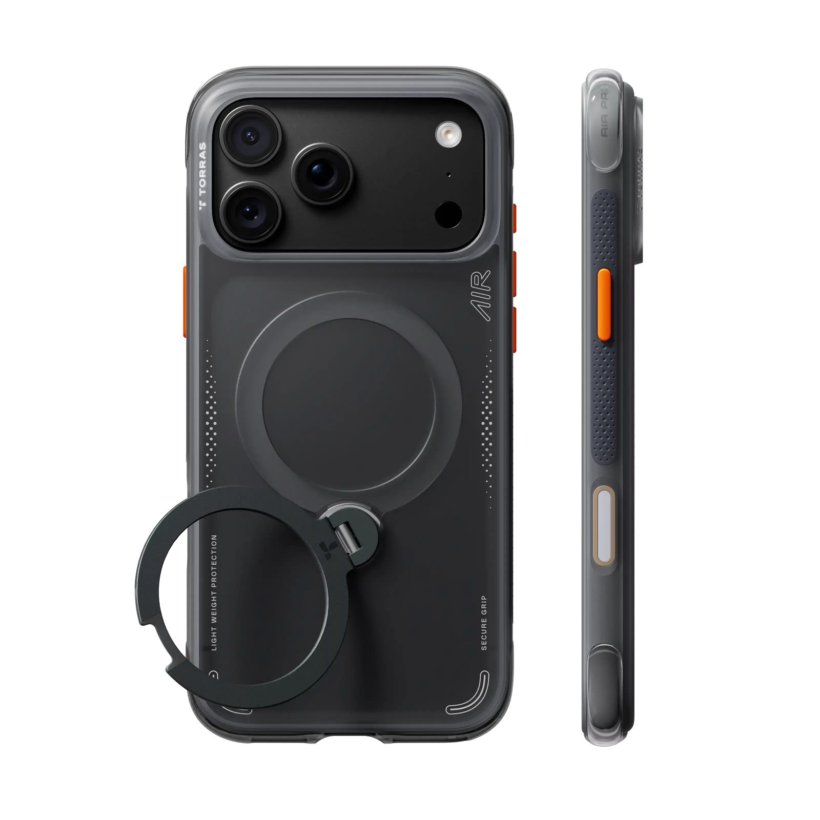 Ostand Q3 Spin Air MagSafe Case iPhone 18 Pro Max in Smoke/Black - Torras