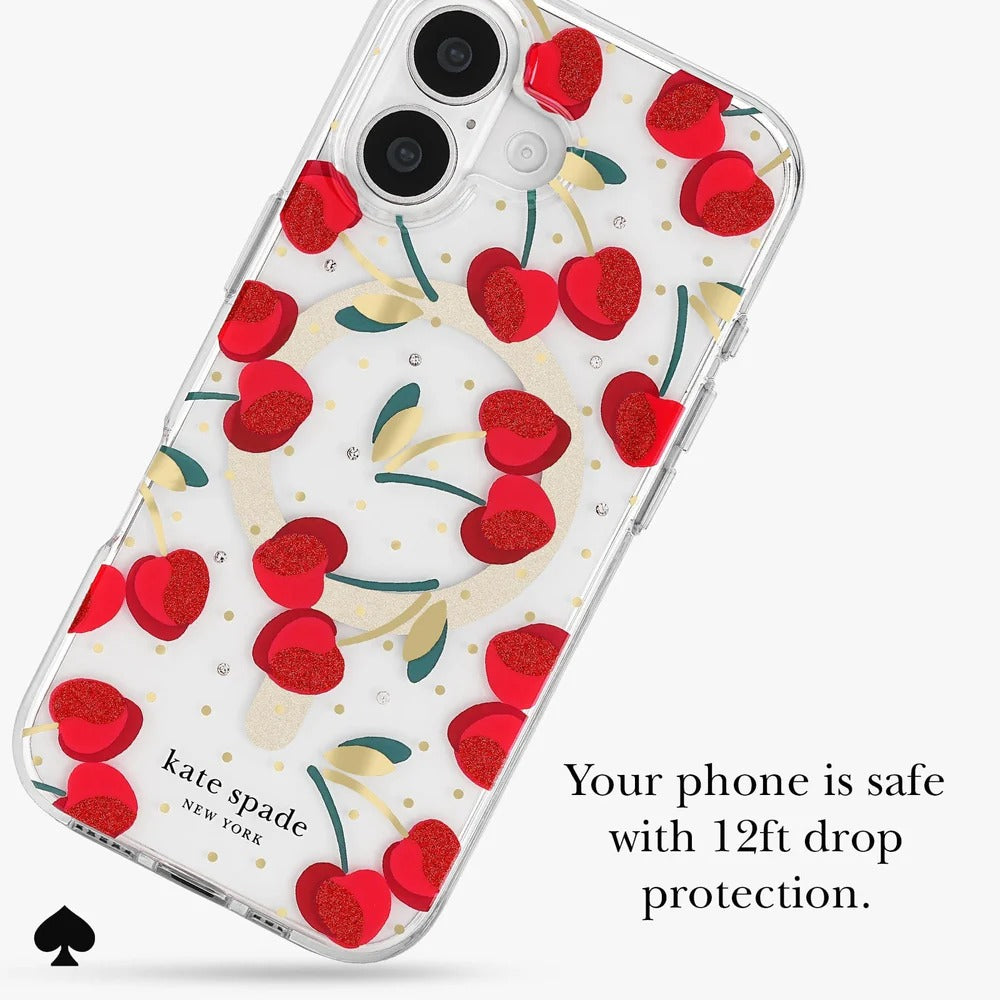 kate spade kate spade case for iphone 17 standard clear back pattern design