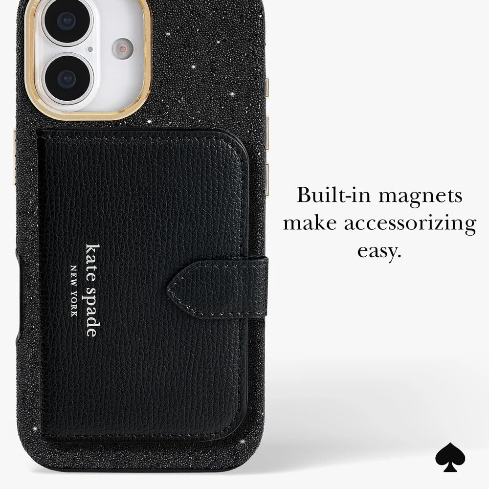 kate spade kate spade case for iphone 17 standard black angle view