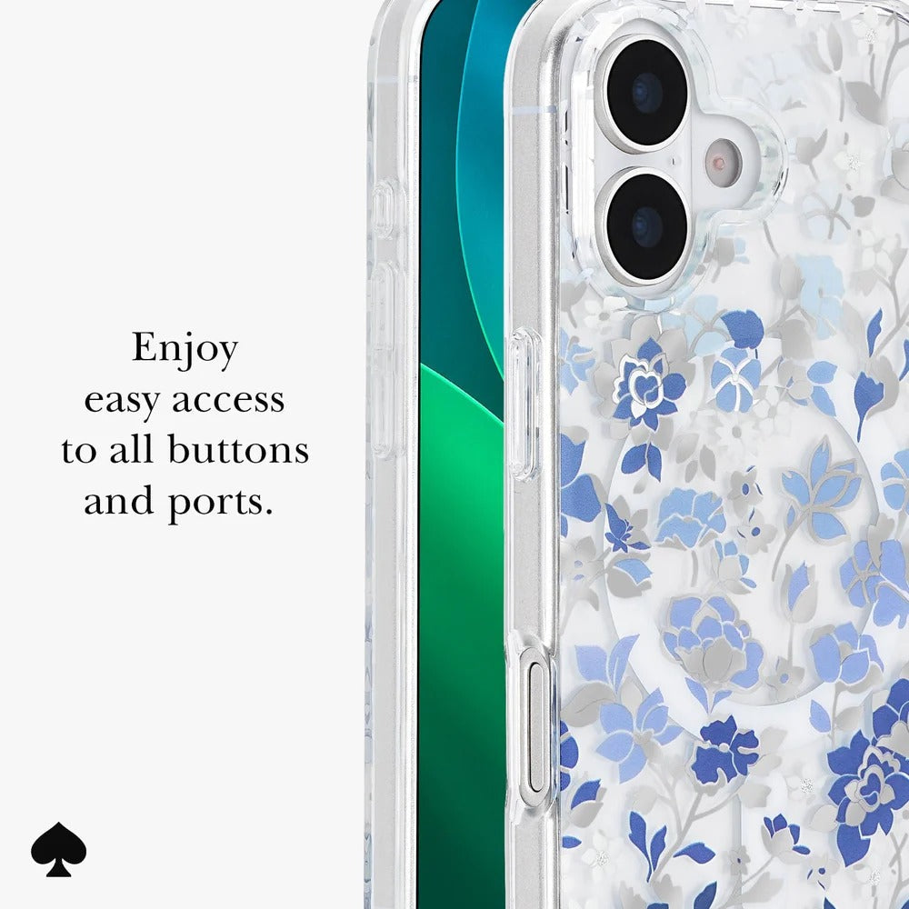 kate spade kate spade case for iphone 17 standard blue camera ring