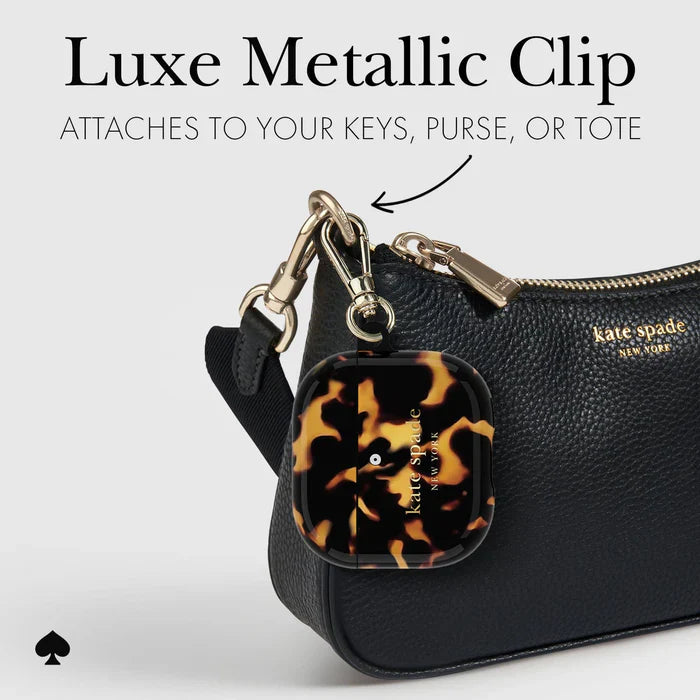 Kate Spade Tortoise with Gold Clip for AirPods 4 - Mac Addict