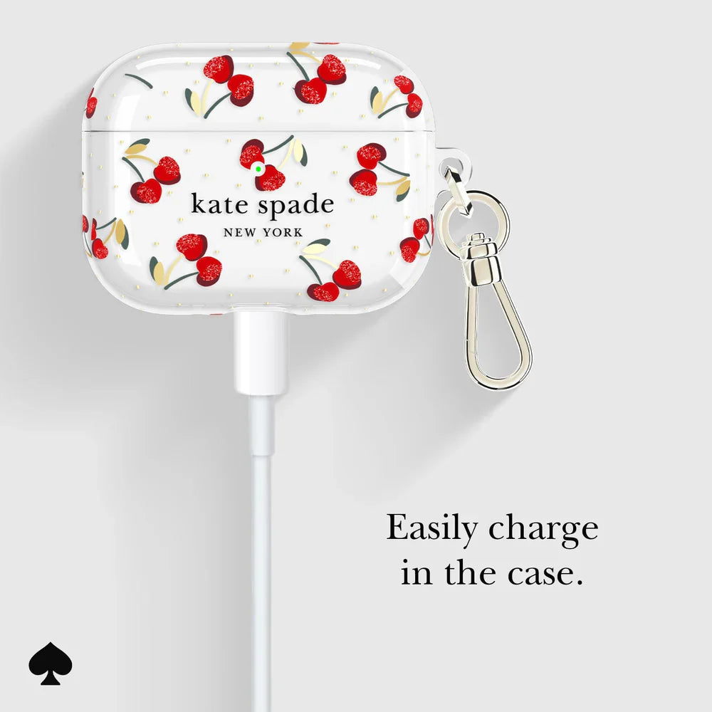 Kate Spade Cherry Dot with Gold Clip for AirPods Pro 3