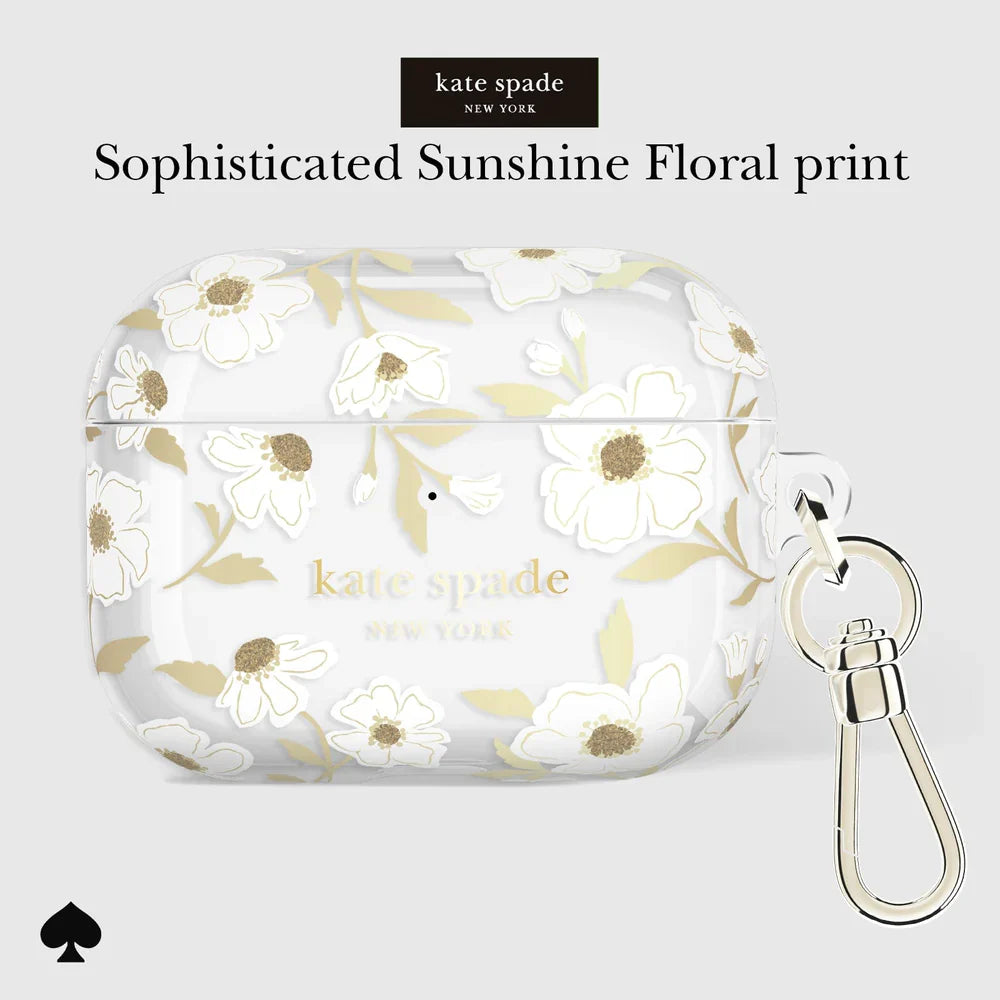 Kate Spade Sunshine Floral with Gold Clip for AirPods Pro 3