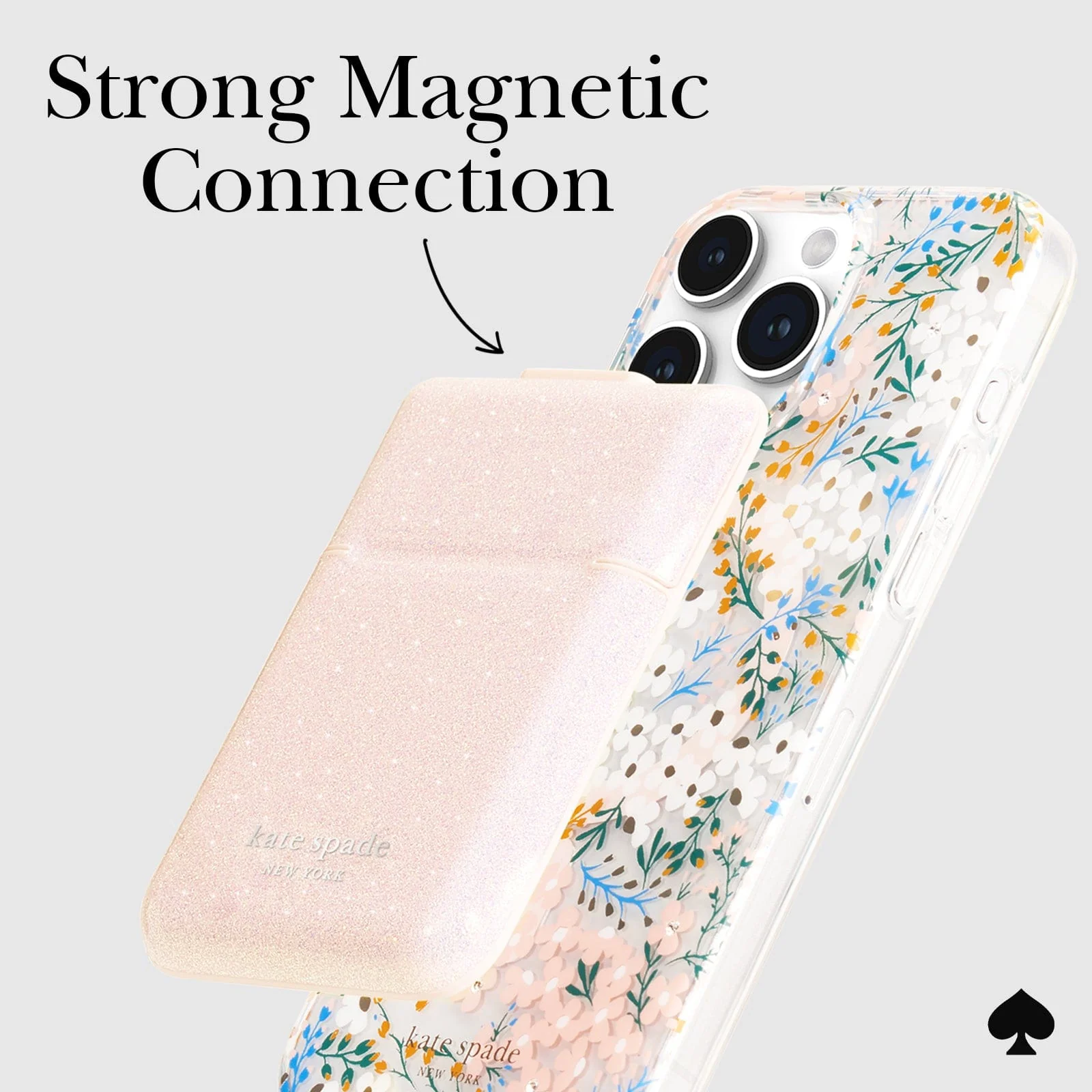 Kate Spade New York MagSafe Flip Magnetic Wallet - Sparkle Pink