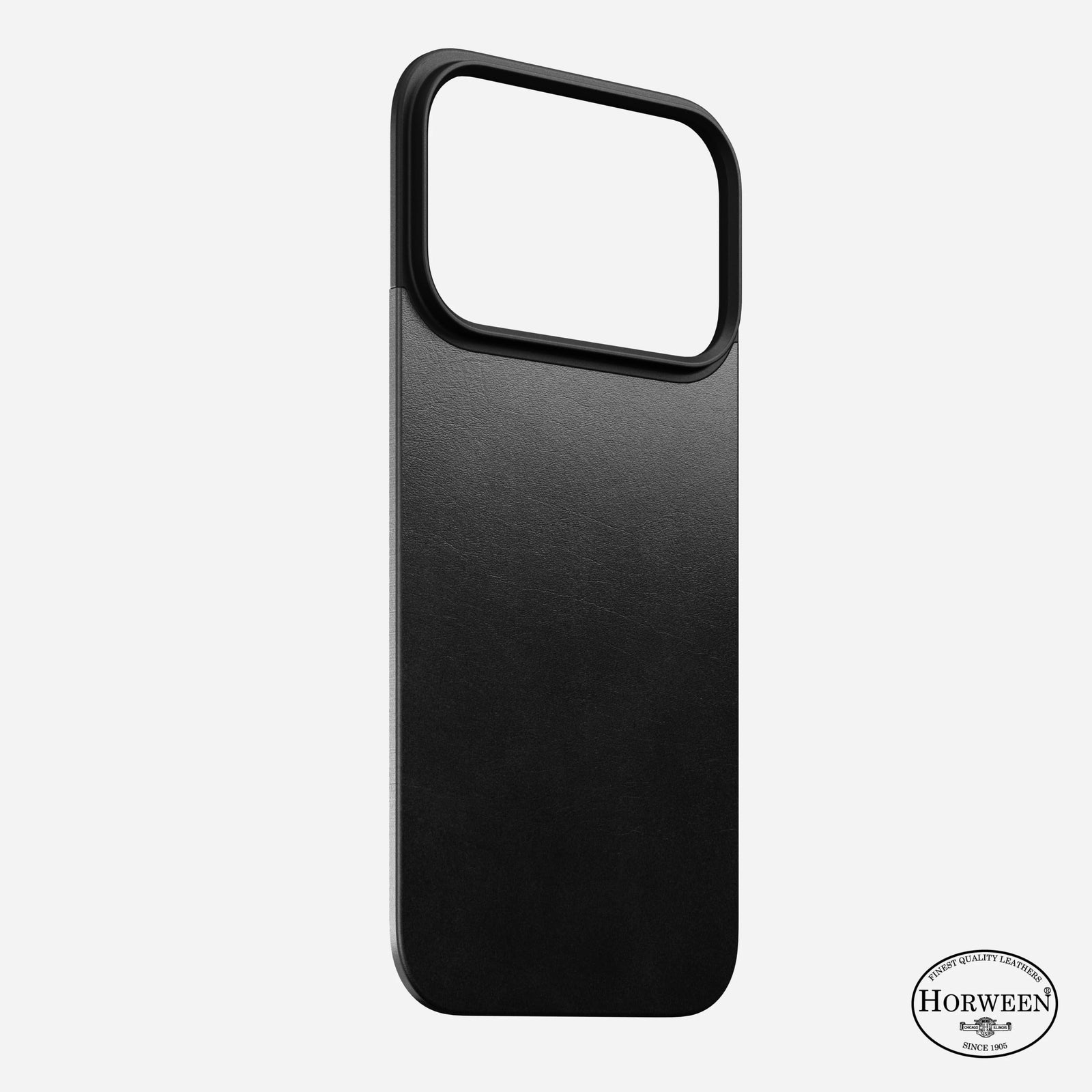 nomad horween case for iphone 17 pro black front view