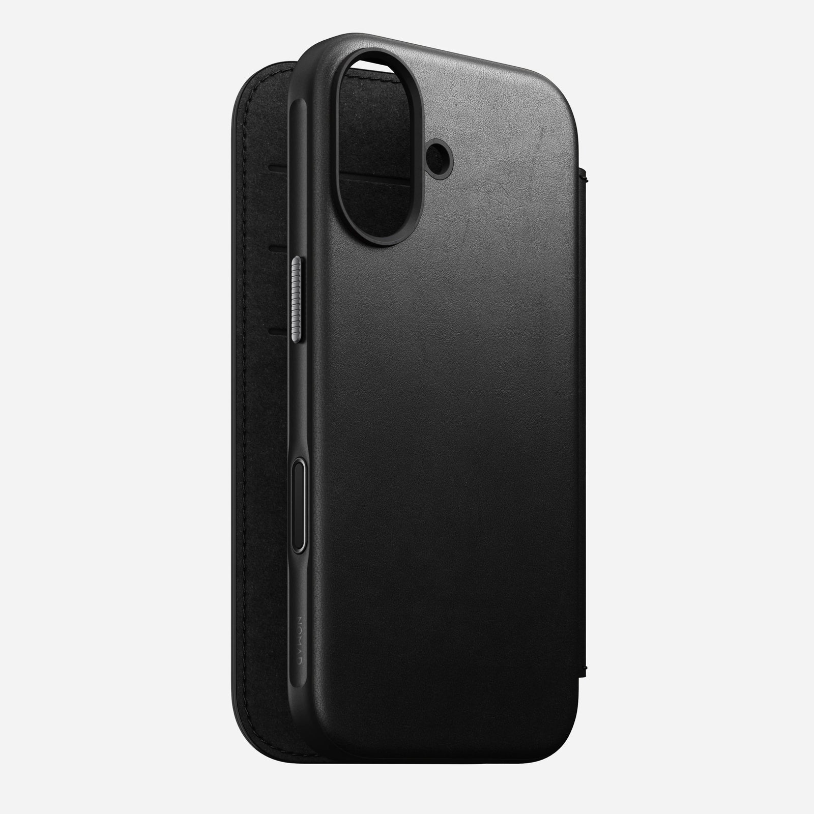 nomad folio folio case for iphone 17 black in-hand photo
