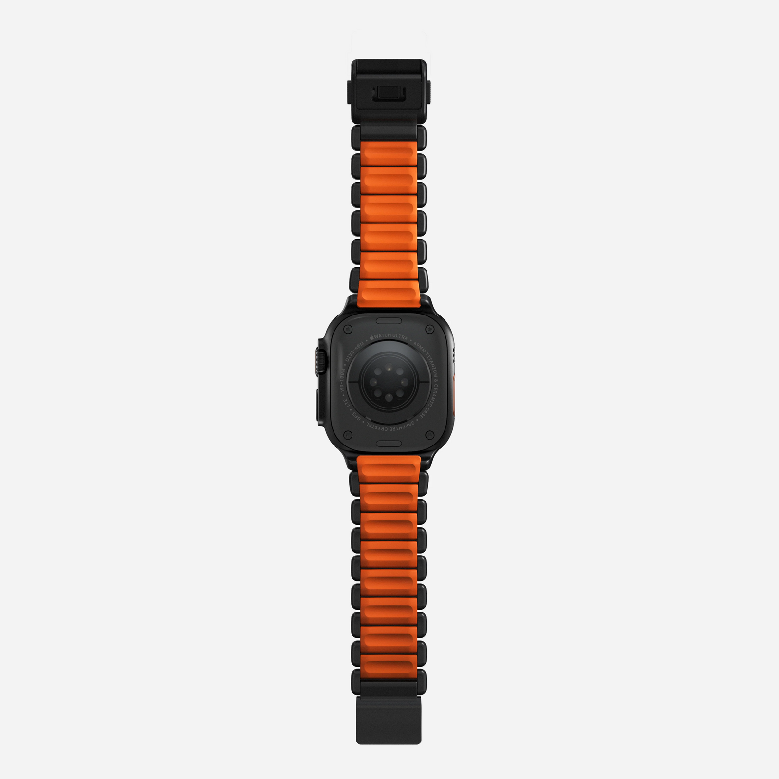Nomad Stratos Titanium Apple Watch Ultra 1 - 3 / 42-49mm / Series 1-11 & SE - Black / Orange - Mac Addict