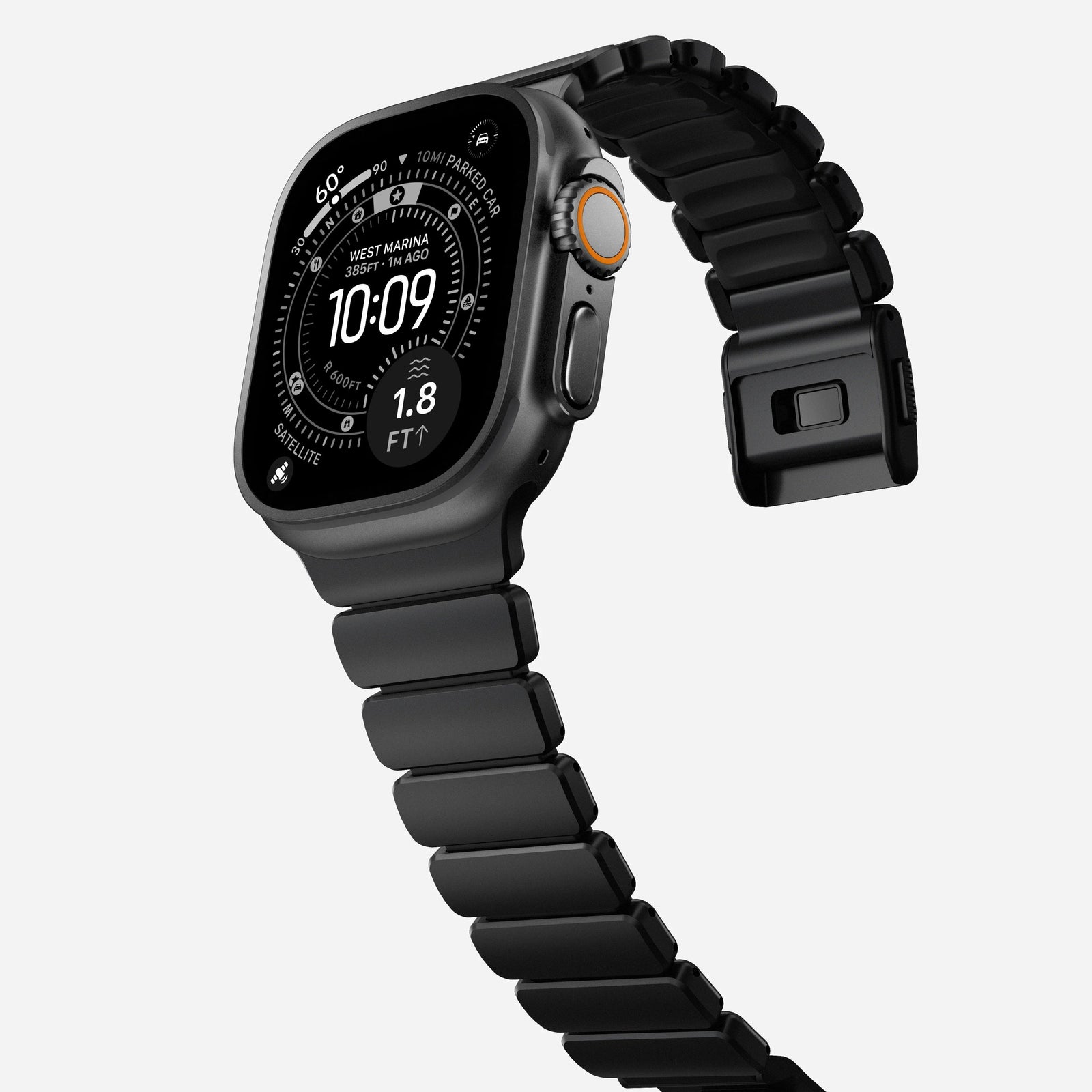 Nomad Stratos Titanium Apple Watch Ultra 1 - 3 / 42-49mm / Series 1-11 & SE - Black / Black - Mac Addict
