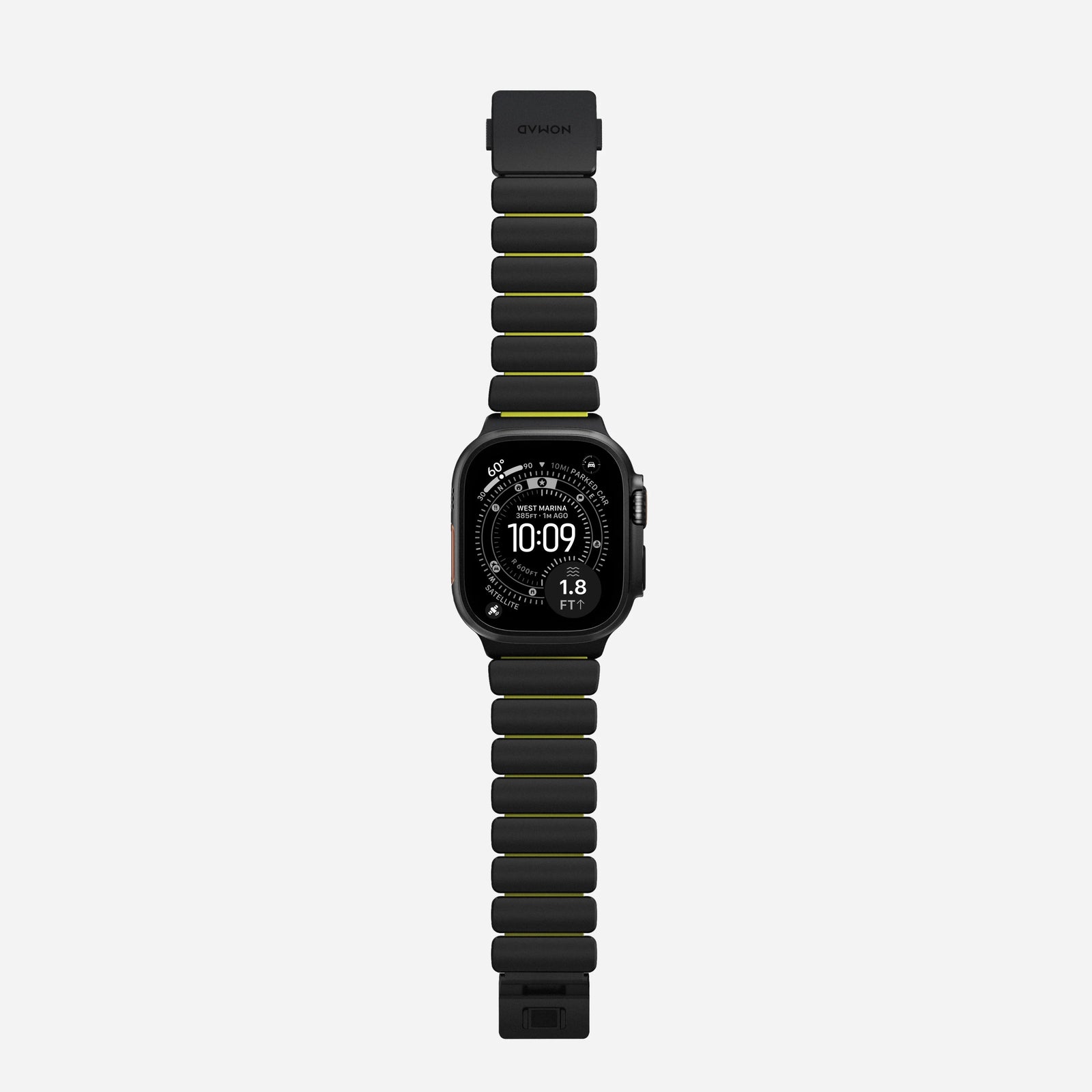 Nomad Stratos Titanium Apple Watch Ultra 1 - 3 / 42-49mm / Series 1-11 & SE - Black / Volt - Mac Addict