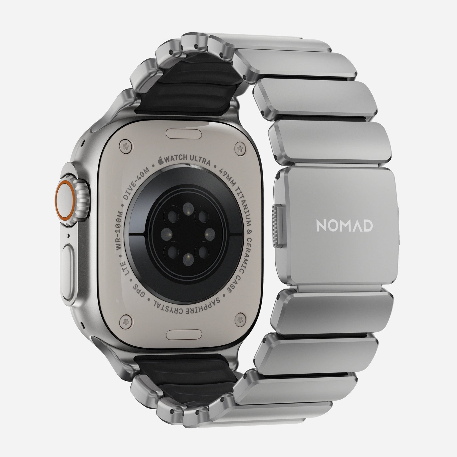 Nomad Stratos Titanium Apple Watch Ultra 1 - 3 / 42-49mm / Series 1-11 & SE - Natural Titanium / Black - Mac Addict